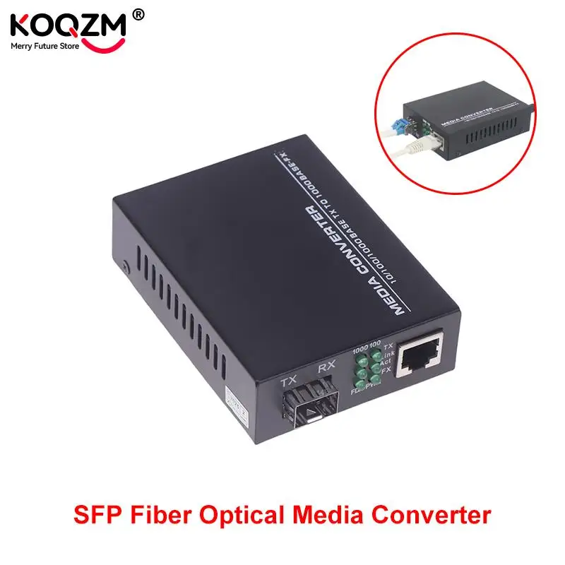 Fiber Switch Gigabit SFP Media Converter SFP to RJ45 Transceiver 10/100/1000M Fiber Optic Switch With 3KM/20KM LC/SC SFP Module