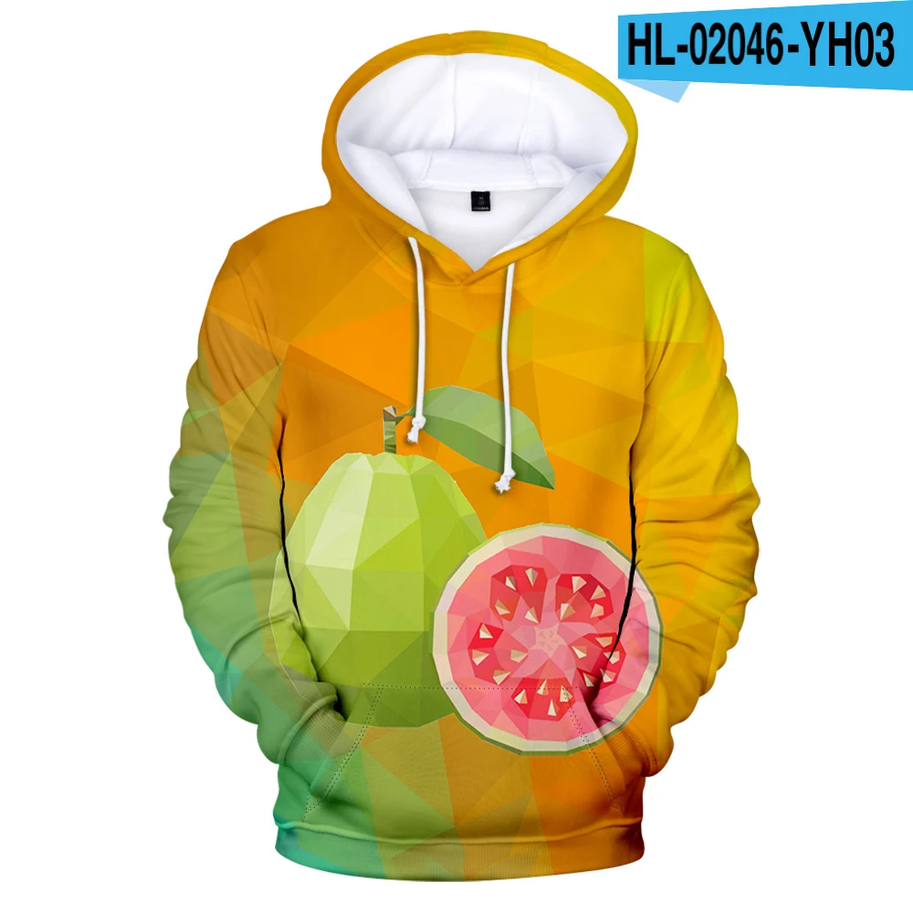 

Hoodie men and women fruit pure cotton 3D digital printing trend high street heavyweight long sleeve sweatshirt