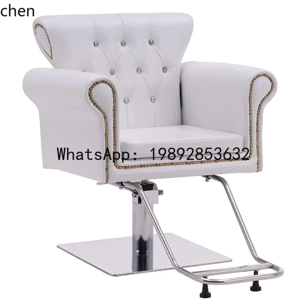 W8 Export Diamond-Studded Barber Shop Chair Salon Exclusive High-End Perm and Dye Chair Hair Salon Simple Seat