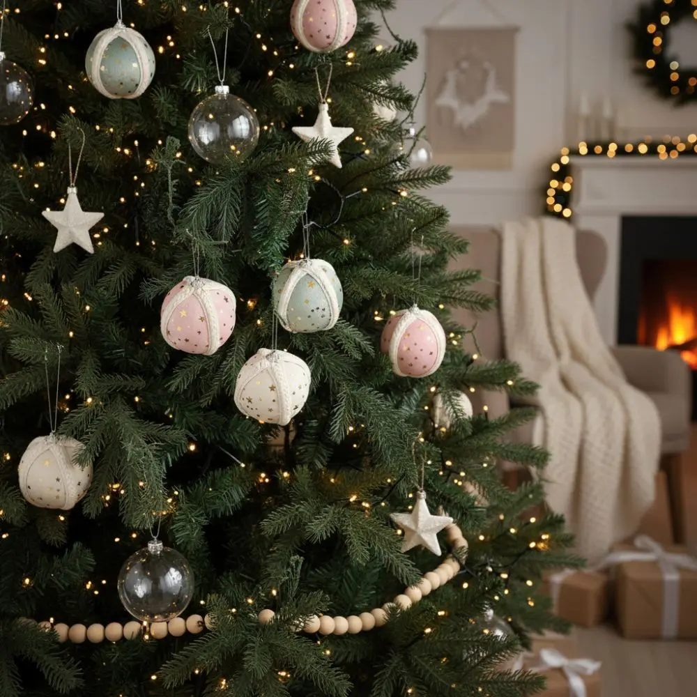 

Children Gifts 8CM Christmas Ball Ornament Shatterproof Foam Christmas Hanging Balls DIY Crafts Christmas Baubles New Year Party