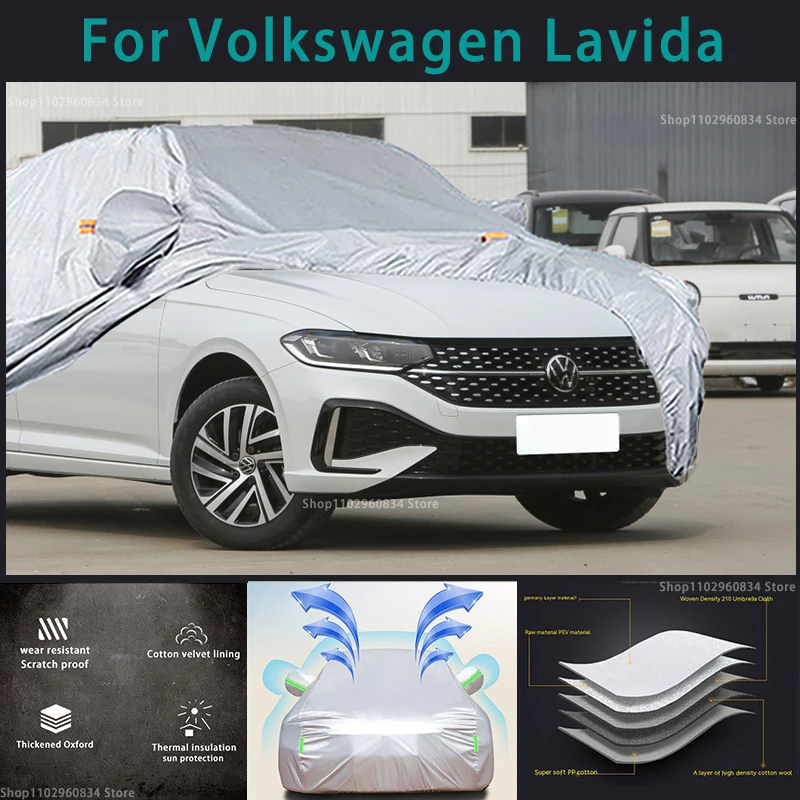 For Volkswagen Lavida 210T Full Car Covers Outdoor Sun uv protection Dust Rain Snow Protective Anti-hail car cover Auto cover