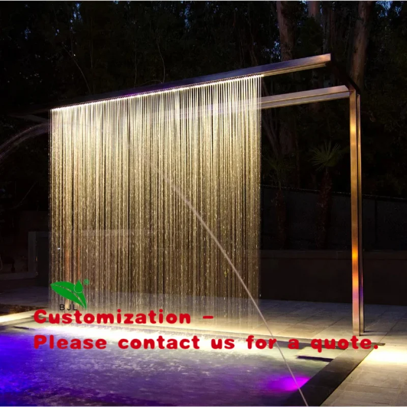 custom.Customized Outdoor Garden Feature Rain Curtain Wall Swimpool