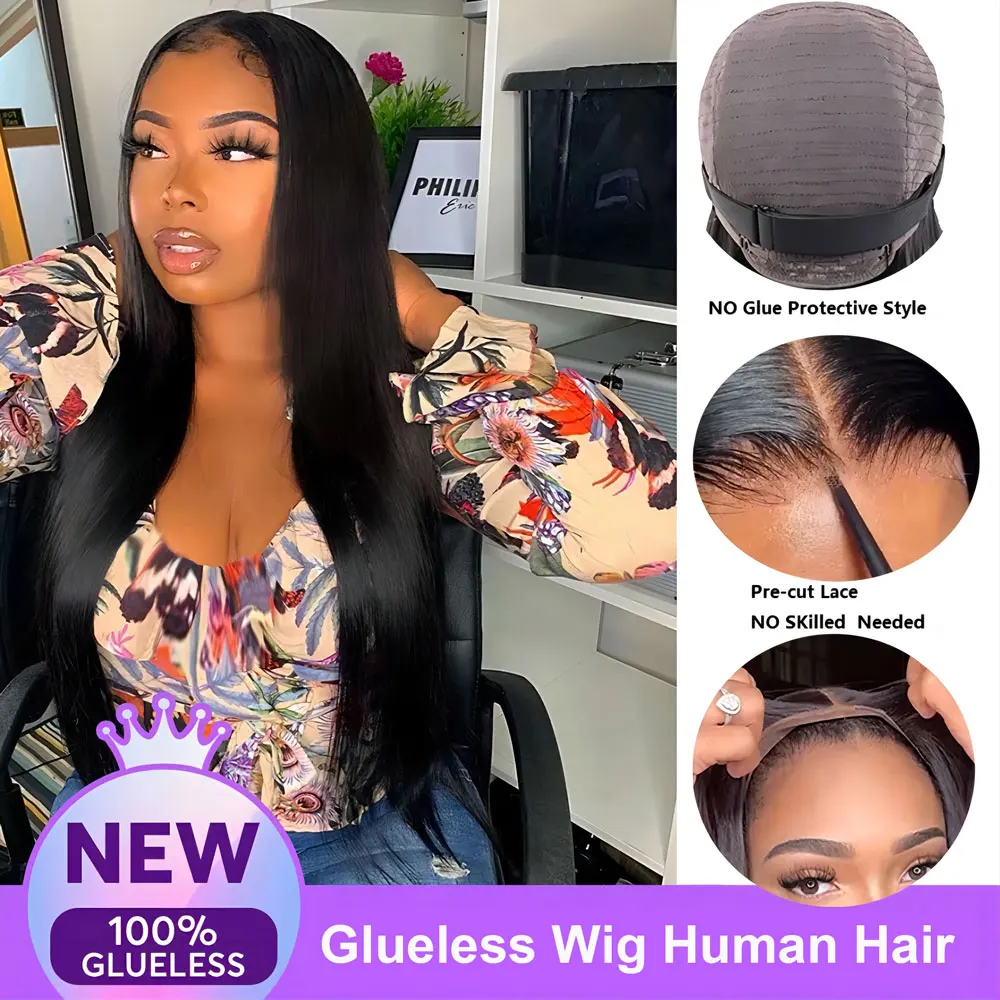 Straight Lace Human Hair Wig Pre Cut 5x5 Hd Lace Closure Wigs 4x4 Closure Wig Pre Plucked Brazilian Glueless Wig Ready To Go