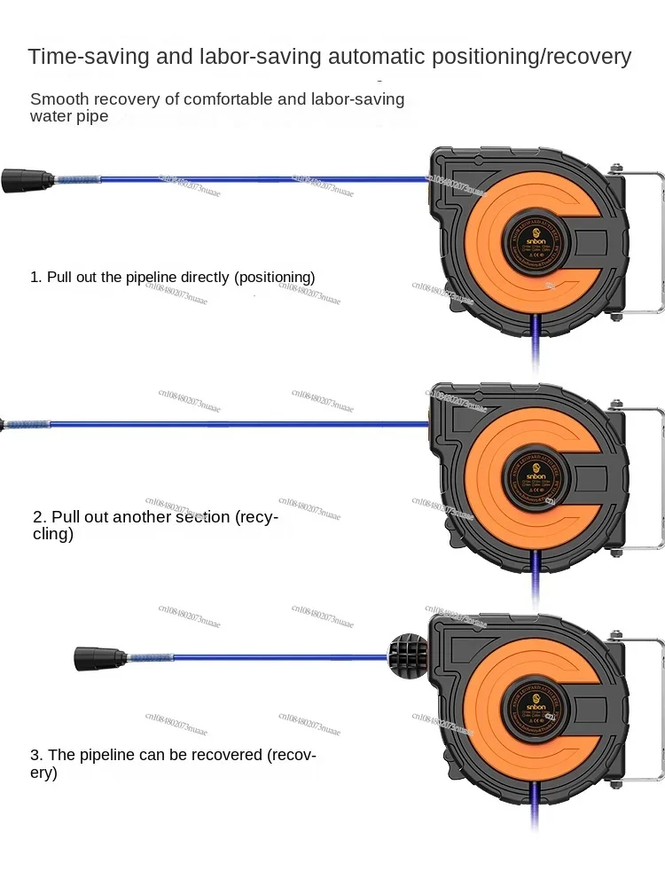 Automatic Retractable Air Hose Reel, Electric Drum, Water Drum Reel, Steam Drum, Auto Repair, Car Wash Pneumatic Tools