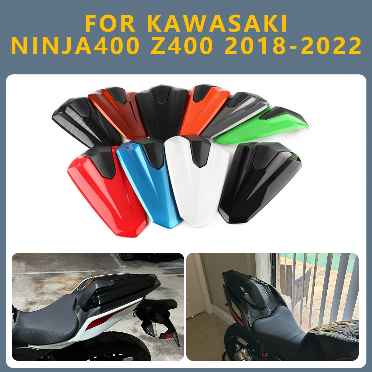 

For KAWASAKI NINJA Z400 400 Z-400 2021 2018-2020 Motorcycle Shock Absorption Rear Passenger Pillion Seat Cover Fairing Cowl