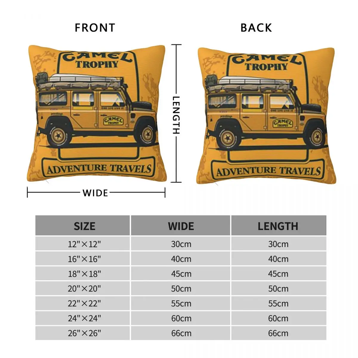 Camel Trophy Square Pillowcase Pillow Cover Polyester Cushion Decor Comfort Throw Pillow for Home Living Room