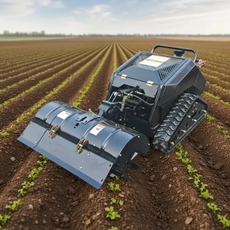Multifunctional Tracked Micro Rotavator Stable Compact Body Structure Suitable For Garden Orchard Small Land Soil Loosening Work