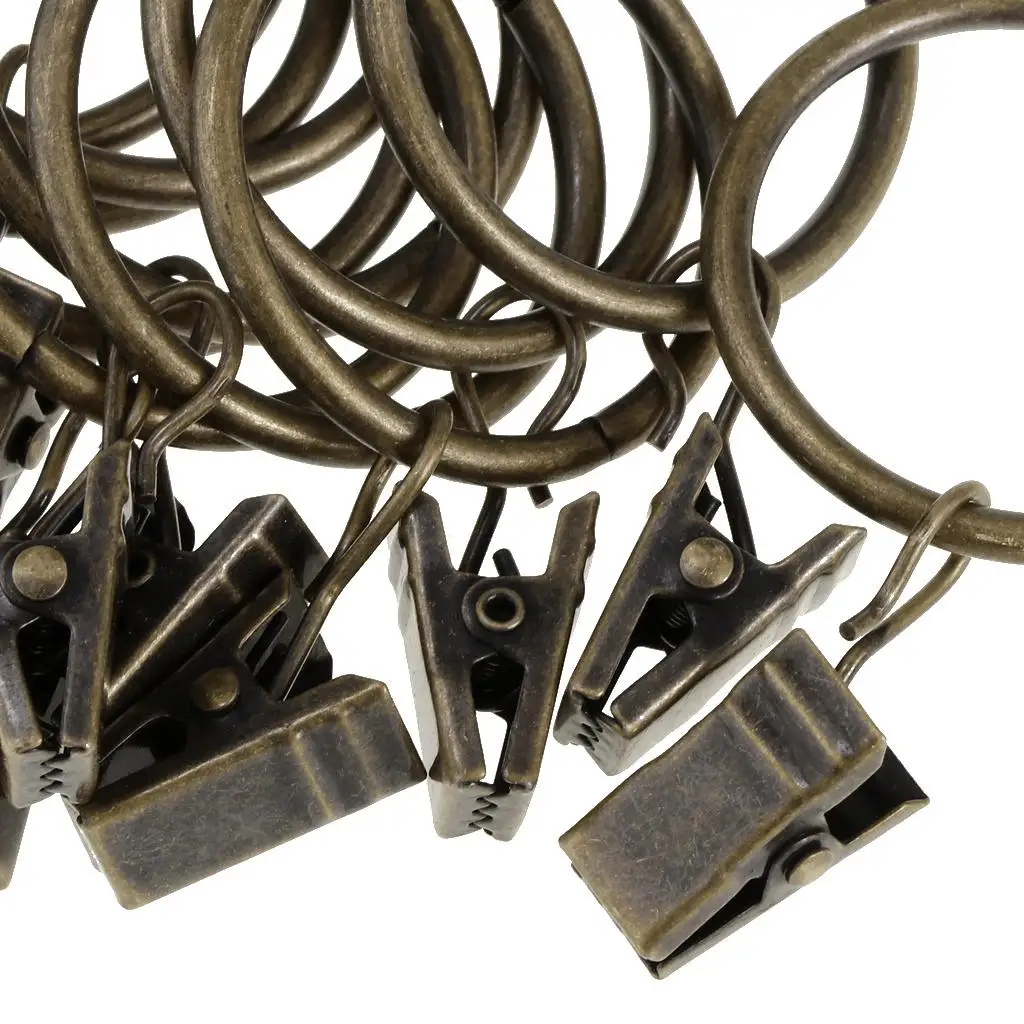 Curtain Rod Rings Spring-tension Metal Clips Curtain Brackets for Curtains Windows and Hanging Solutions