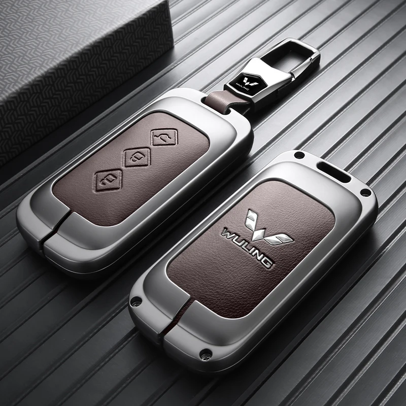 Zinc Alloy Car Key Cover Shell Keychain For Wuling Starlight 560 Eksion Smart Remote Key Full Protector scratch Auto Accessories