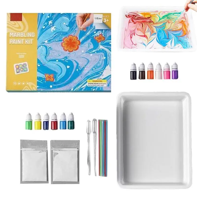 Water Marbling Paint Kit D IY Art Crafts Marble Paint On Water For Teens Preteens Kids For Creative Toy Gifts 6/12 Colors