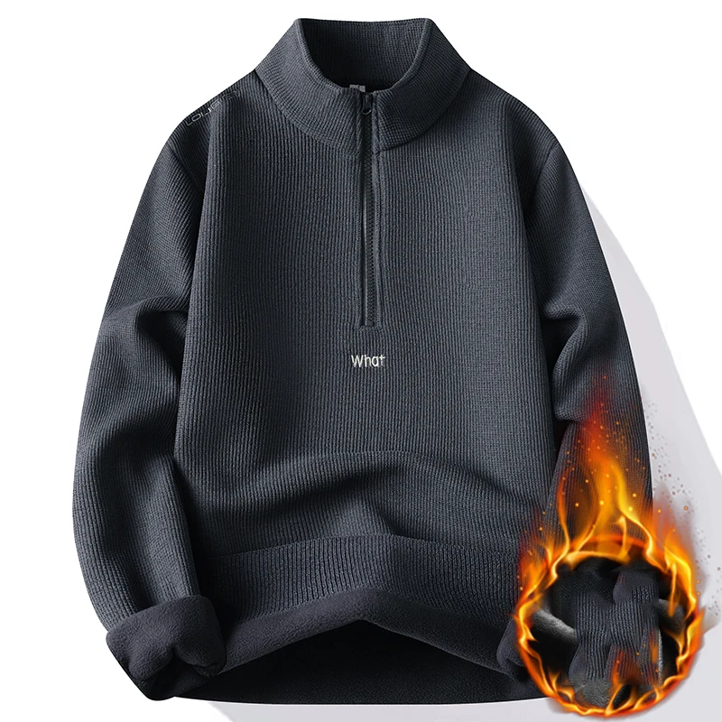 Men's Warm Knitted Sweater Sweater Male Streetwear Pullovers Casual Thick Fashion Clothing Spring Autumn Winter Men Clothing