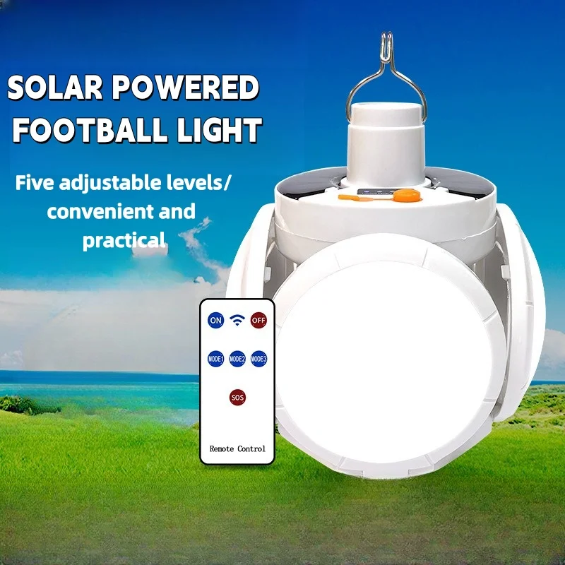 

LED Football Light Stall Light Household Emergency Solar EnergySaving Lamp Multifunctional Folding Lamp Outdoor Camping Lighting