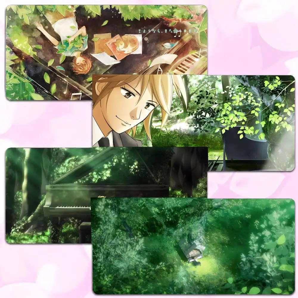 anime musical F-Forest of Piano Mouse Pad Thick Lock Edge Gaming Desk Mat Large Size PC Mouse Pad Home decor