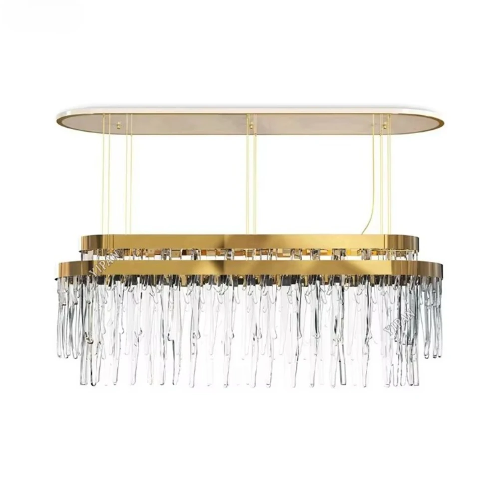 * Modern Wind Crystal Chandelier Restaurant Bar Project Installed White Light Emitting Diode Chandelier