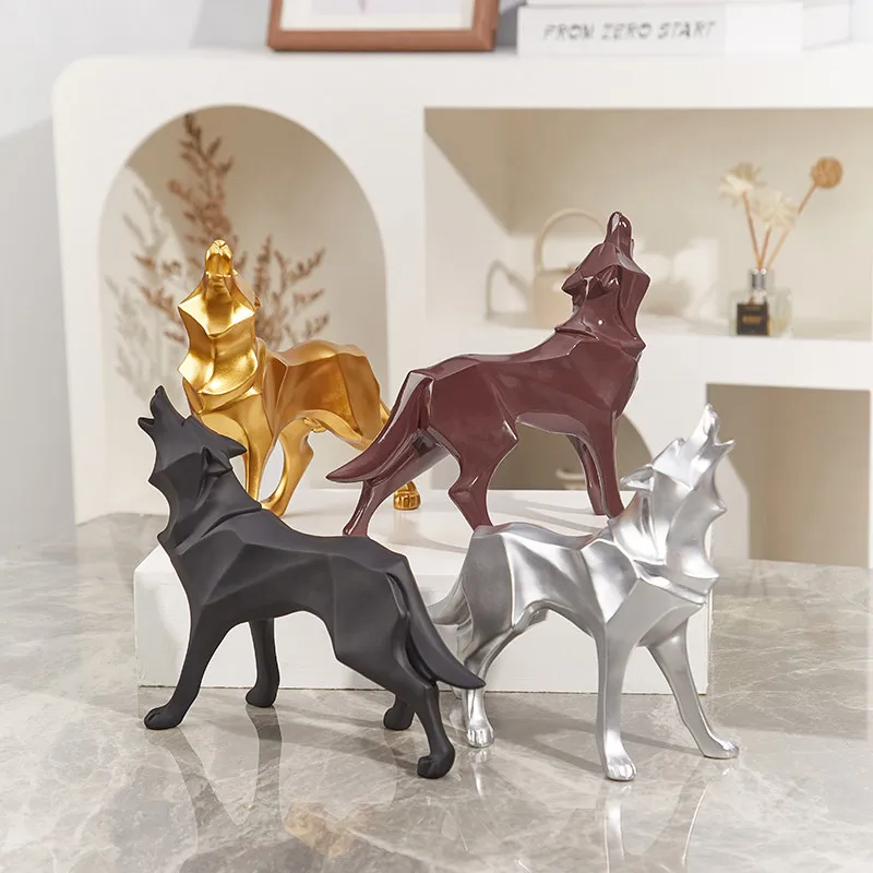 Modern Minimalist Geometric Wolf Ornament Light Luxury Style High End Home Decor For Living Room TV Cabinet Office Display