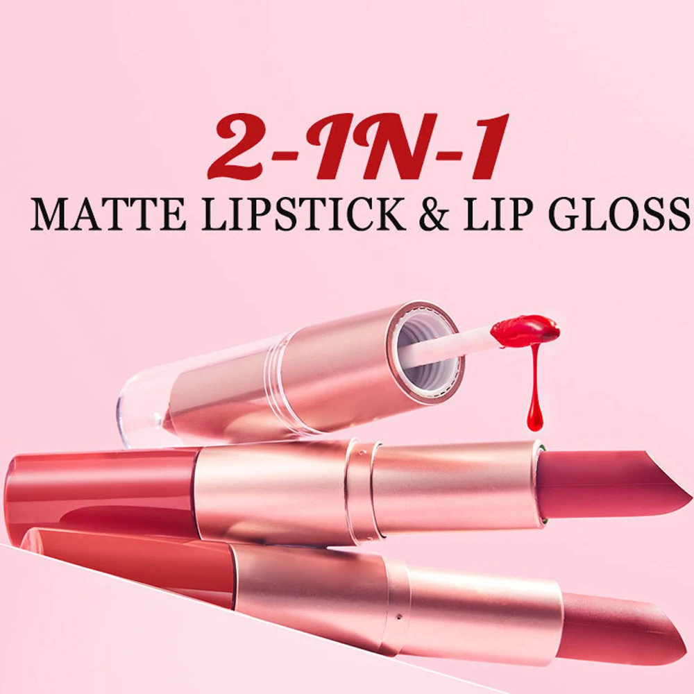 3 pakjes 2-in-1 lippenstift en lipgloss