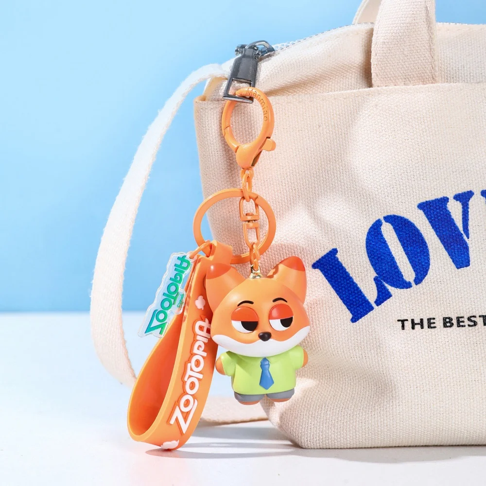 

Genuine Disney Zootopia Cartoon Keychain Judy Nick Character Keychain Cartoon Ornament Bag Car Key Decorations Gifts for Girls