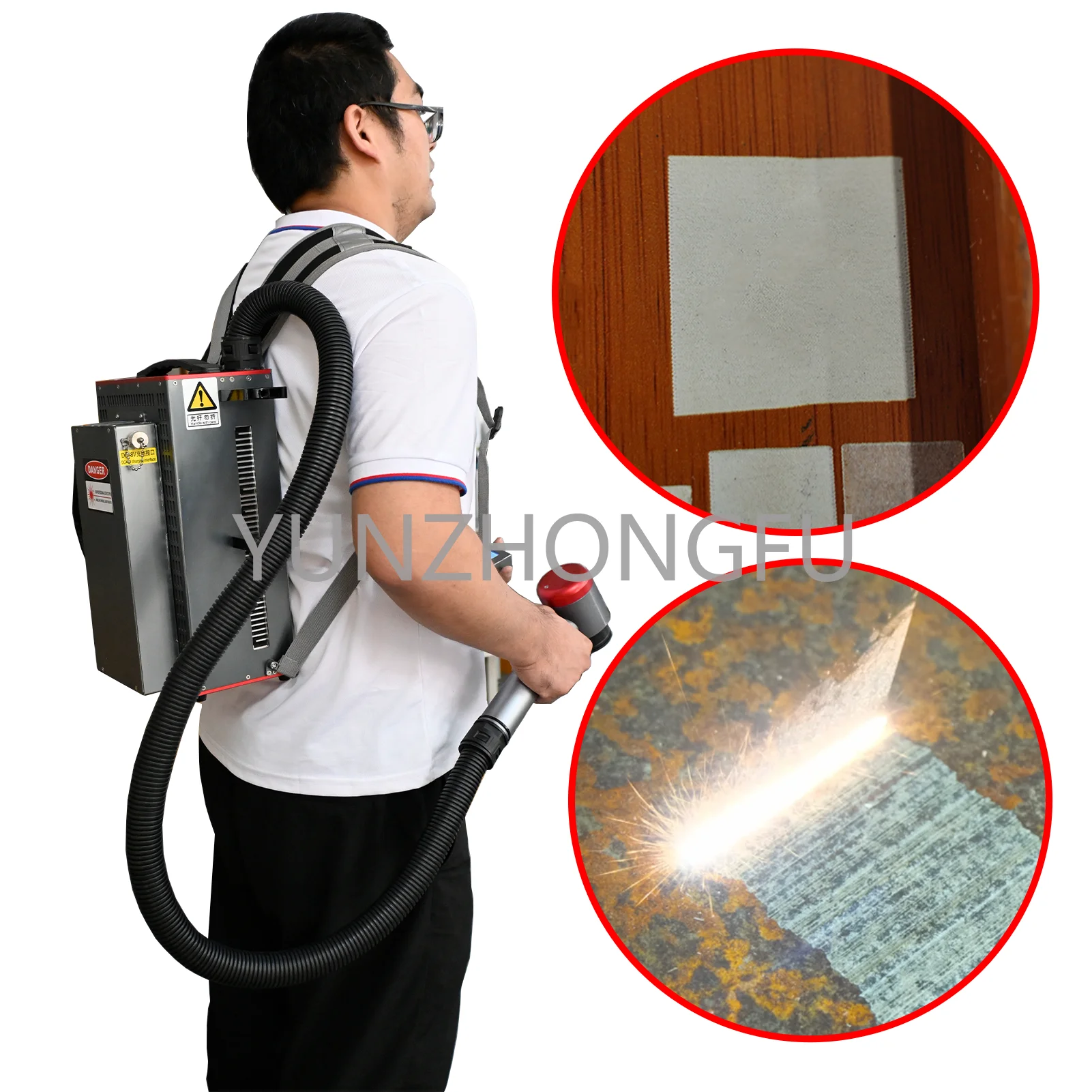 Remover 100w Laser Rust Removal Cleaning Machine High Speed Backpack Pulsed Metal Surface Paint