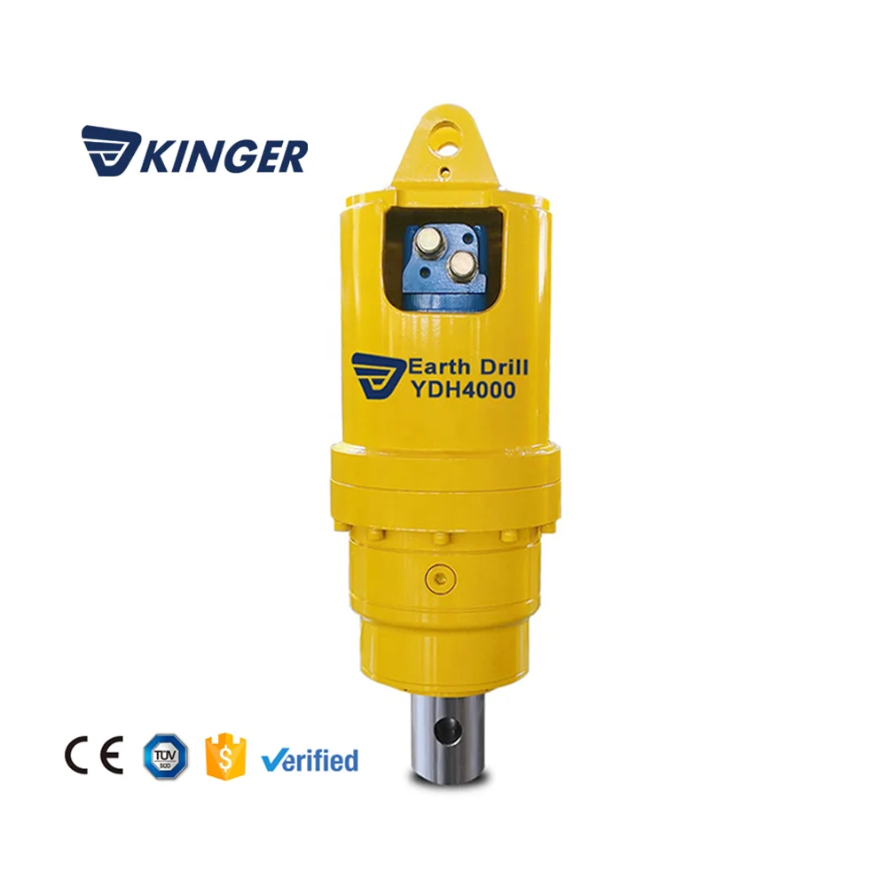 Post Hole Digger KINGER Excavator Attachment Hydraulic Earth Auger,ground Hole Drill Earth Auger for Sale