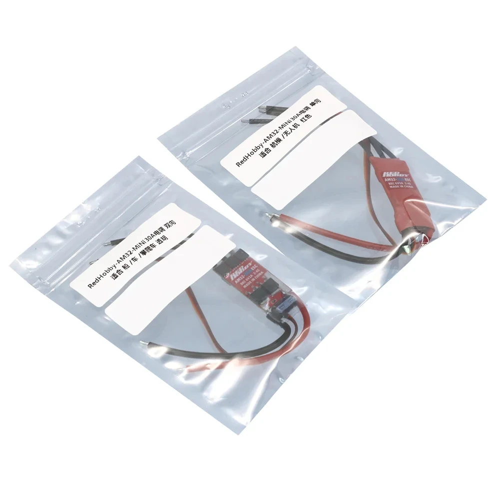 Redhobby AM32 Brushless ESC 30A Dual-Way Speed Controller 2-4S ESC with 6V 2A UBEC for RC Multicopter Airplane RC Car Boat