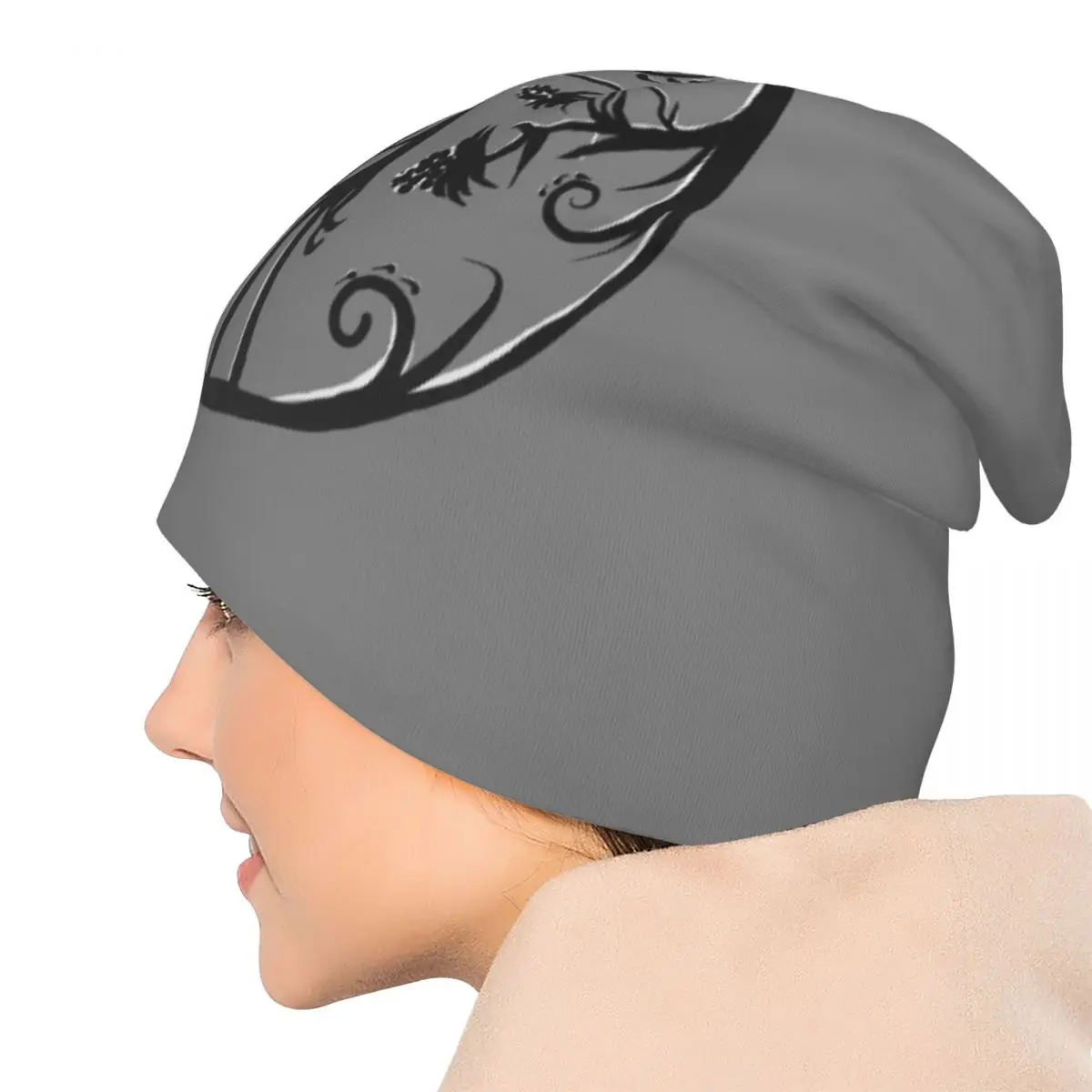 Jack And Sally Silhou Skullies Beanies Hats Warm Autumn Winter Outdoor Cap Knitted Bonnet Caps for Unisex Adult