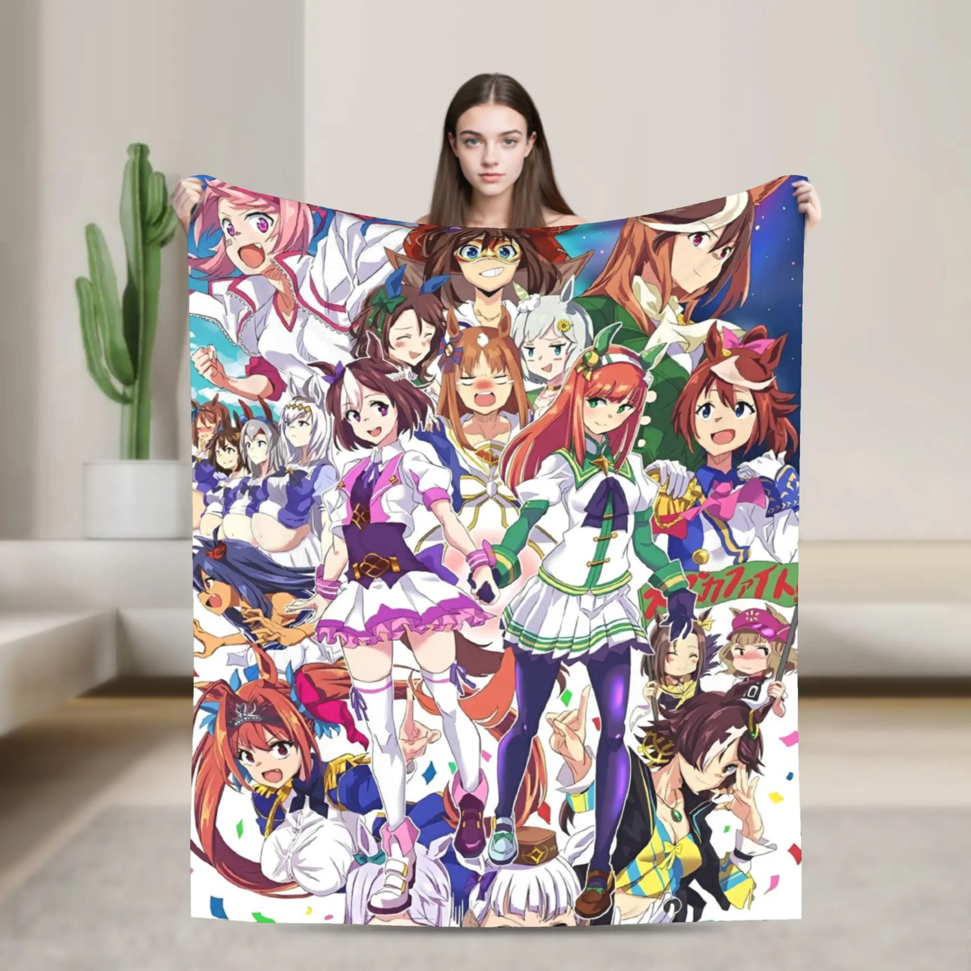 

Umamusume Pretty Derby Uma Musume Blankets Flannel Throw Blanket Bed Sofa Decoration Soft Warm Bedspreads,