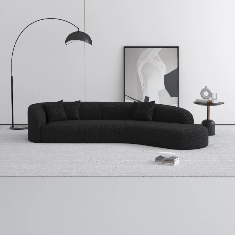 Italian minimalist style curved sofa living room small apartment modern and simple