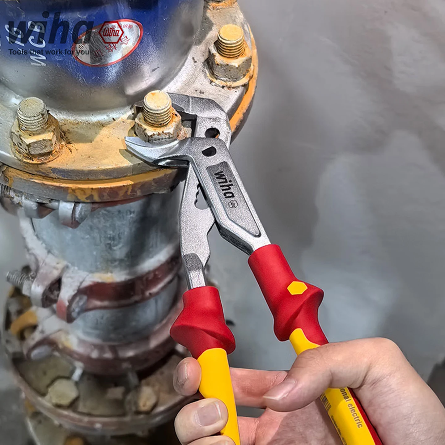 wiha-2-piece-set-of-10-inch-insulated-water-pump-pliers-wrench-1000v-hydraulic-and-electrical-pipeline-manual-tool-44314-47259