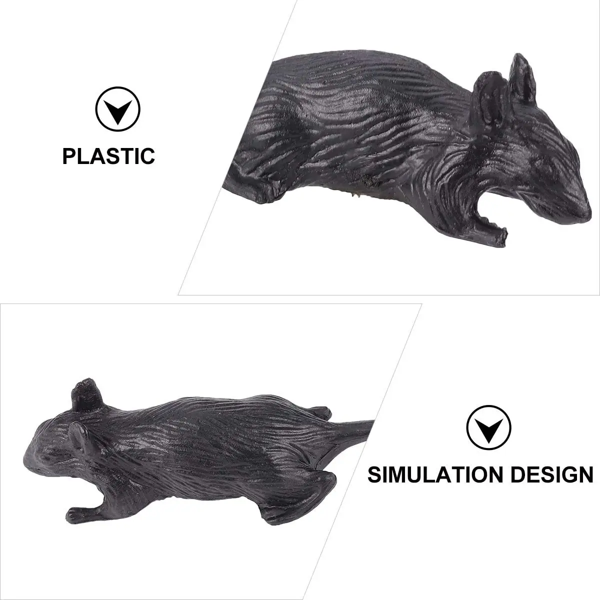 

10Pcs Halloween Simulation Mouse Realistic Plastic Fake Prank Decoration Trick Scary Halloween Party Props Plastic Fake Mouse