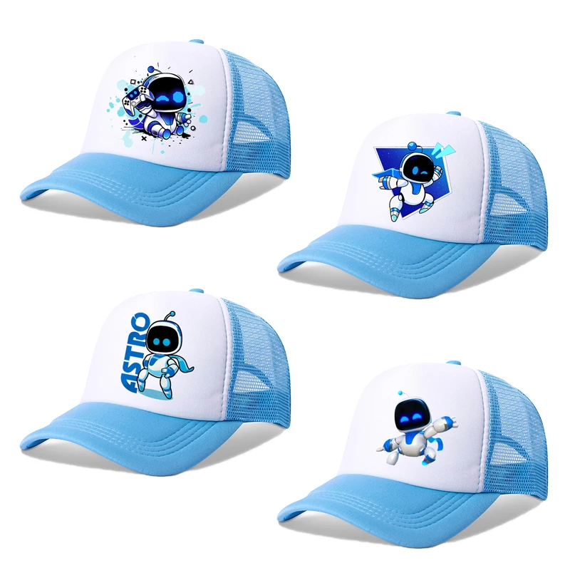 Astro Bot Kids Baseball Cap Cartoon Game Character Printed Sun Hat Boys Summer Casual Caps Adjustable Peaked Hats Christmas Gift