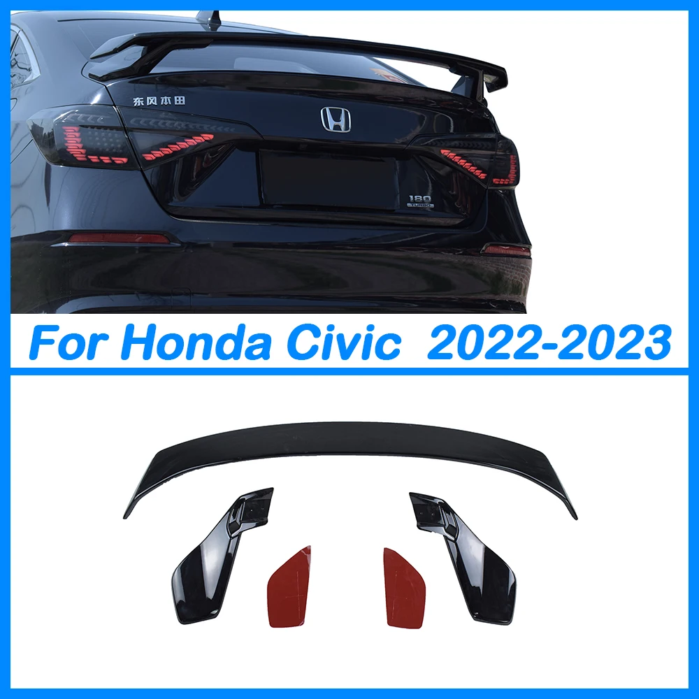 

Для Honda 11 поколения Civic 2022-2023 FK7 FK8 спойлер Крылья хэтчбека Тип MUGEN задний Багажник крыло заднего багажника ABS черный белый синий