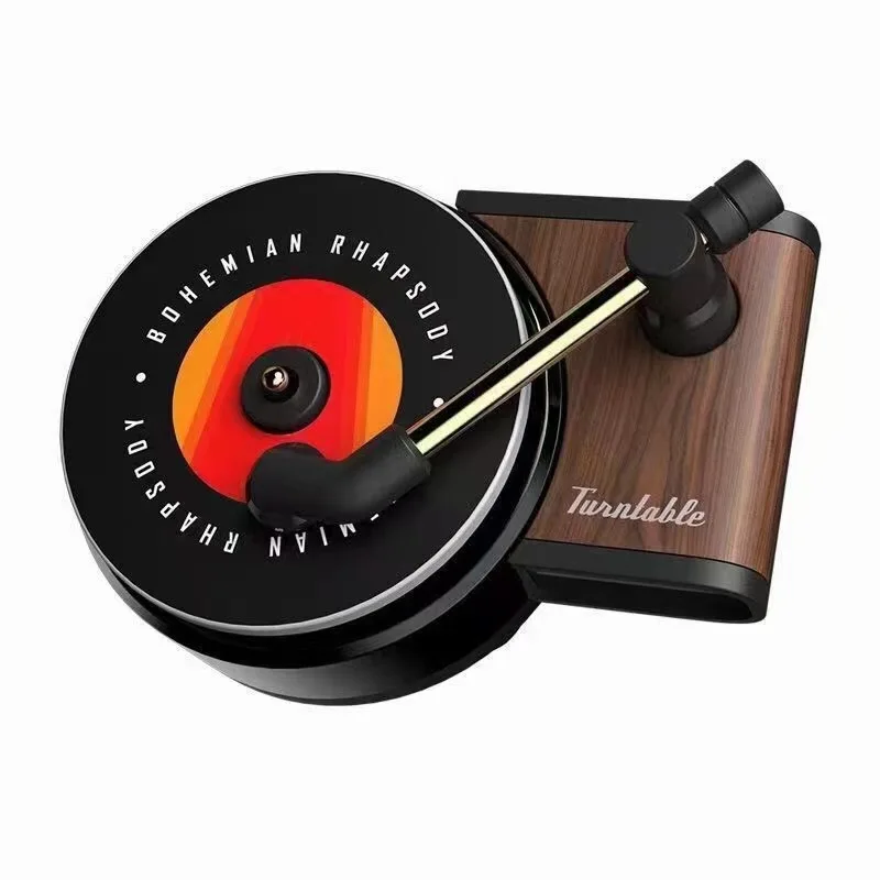 Simulation Retro Record Player Fragrance Clip Car Air Conditioning Vent Fragrance Car Universal Solid Aroma Car Supplies