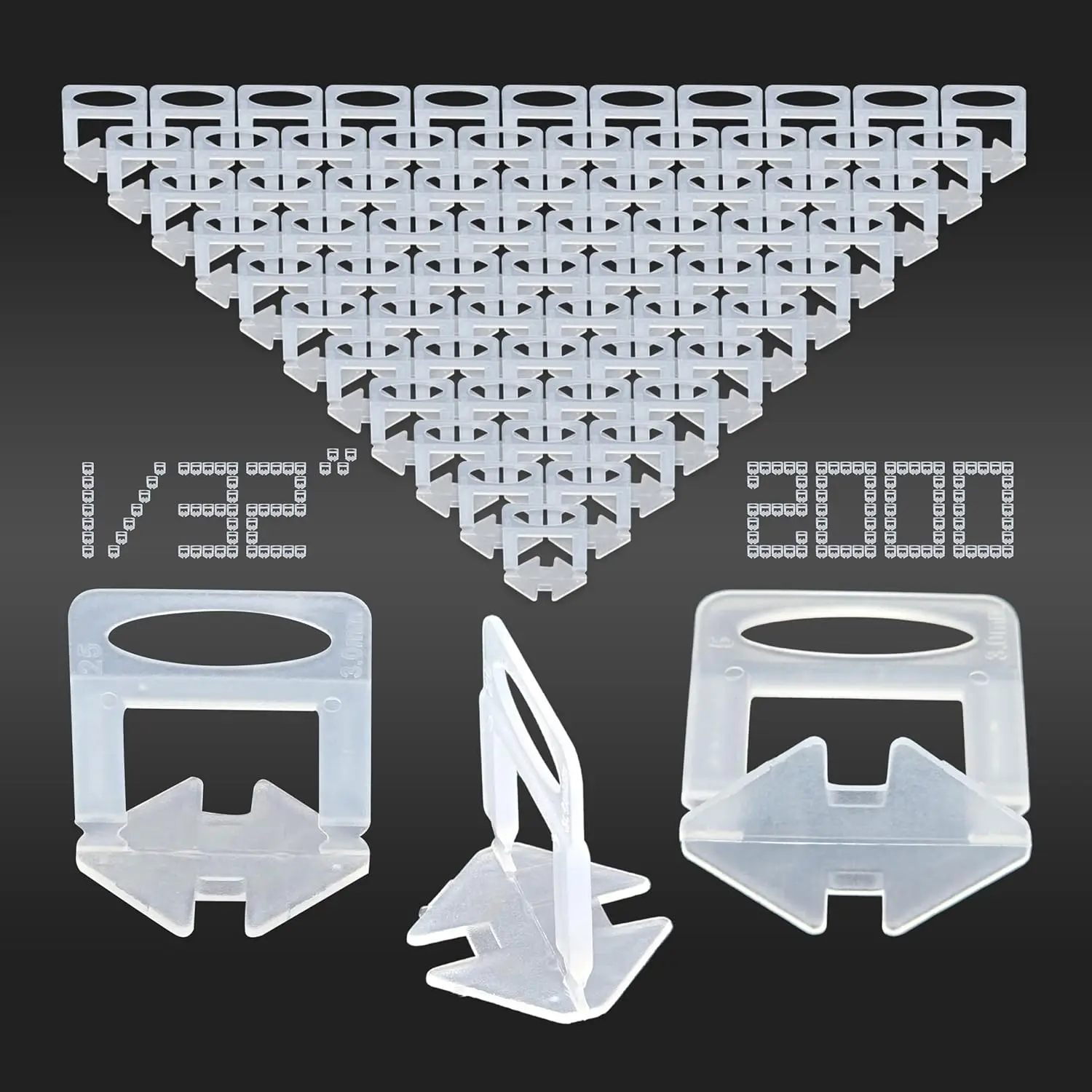 

Профессиональная система выравнивания плитки 1/32 дюйма с 2000 разделителями для укладки керамической плитки на пол и стены