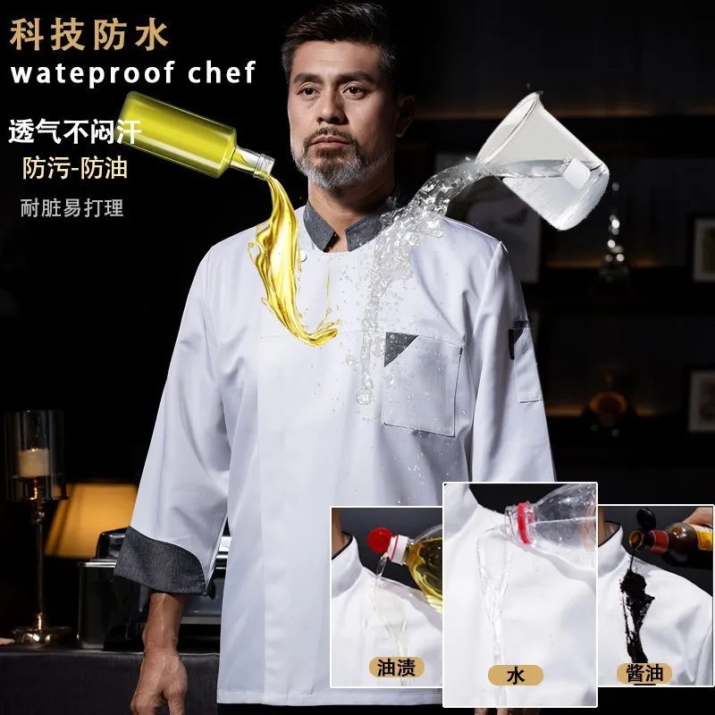 Chef-kok Werkkleding Lange mouw Herfst Winter Restaurant Keuken Westerse keuken Keuken Catering Kantine Bakken Taart Brooddoek