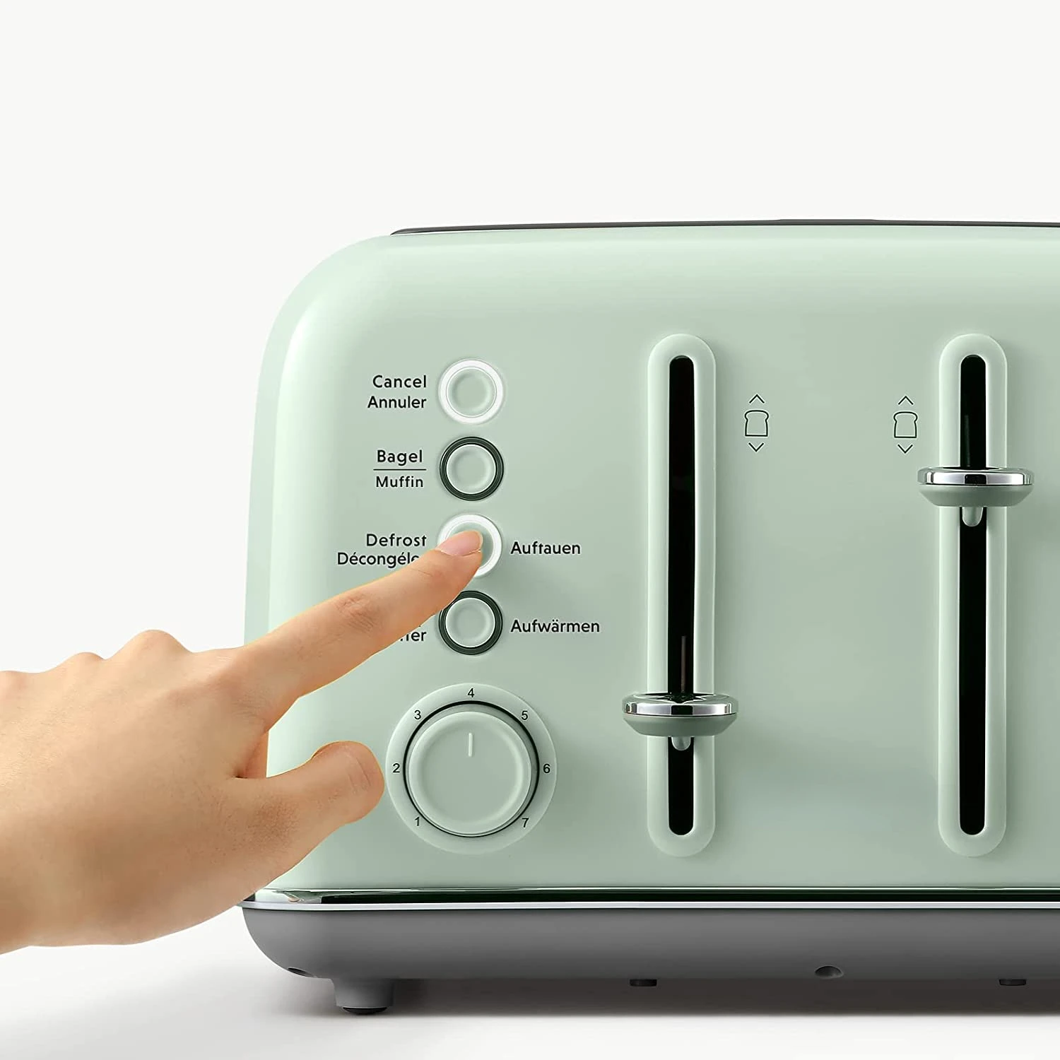 

electric set bun with stainless steel panel toaster long big slot multi use digital timer toaster