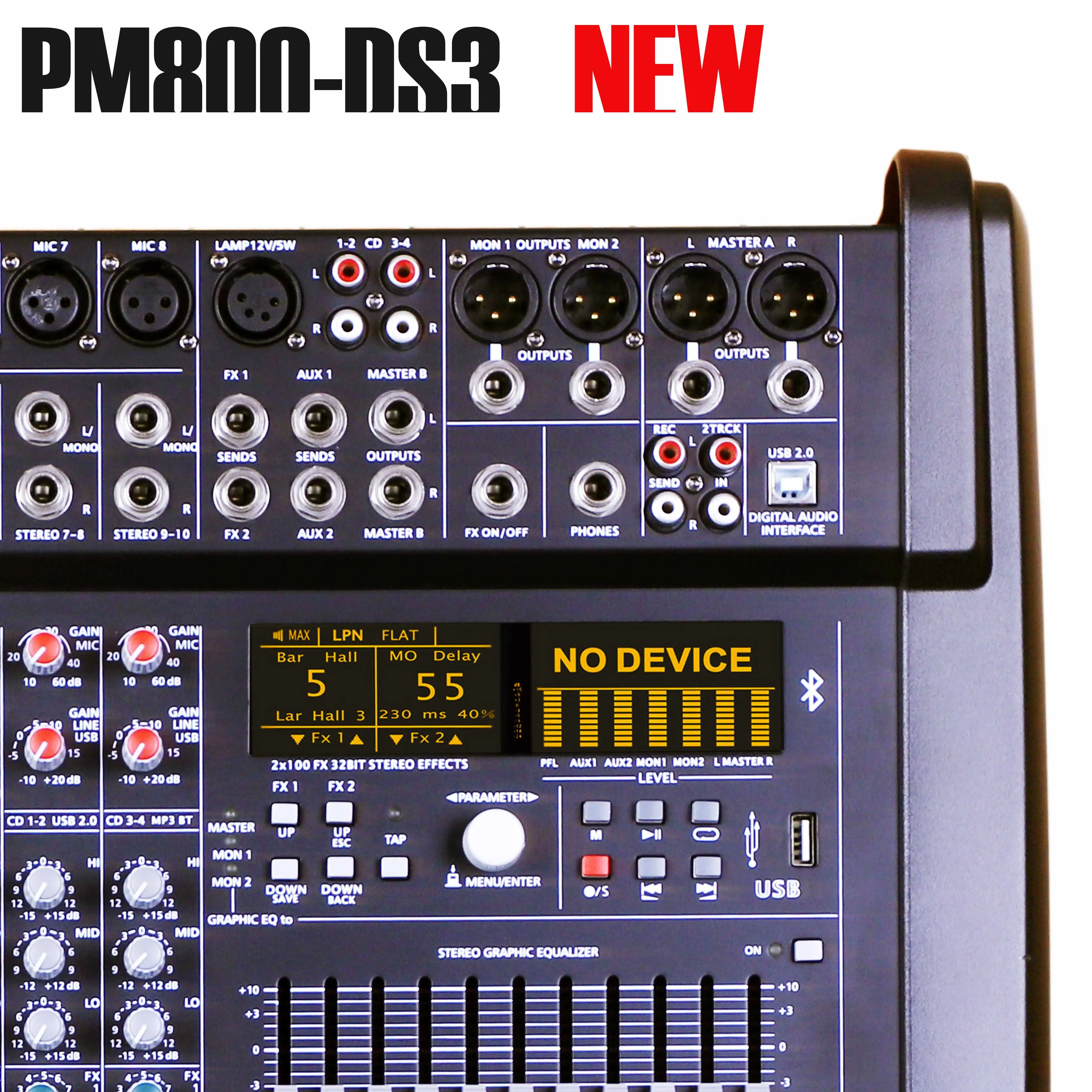 Imagem -06 - Lcz Audio Powermate Mixer Novo Cms800-ds3pm800-ds3 Profissional Power Mate Som Mixer Console de Mistura para o Desempenho da Fase