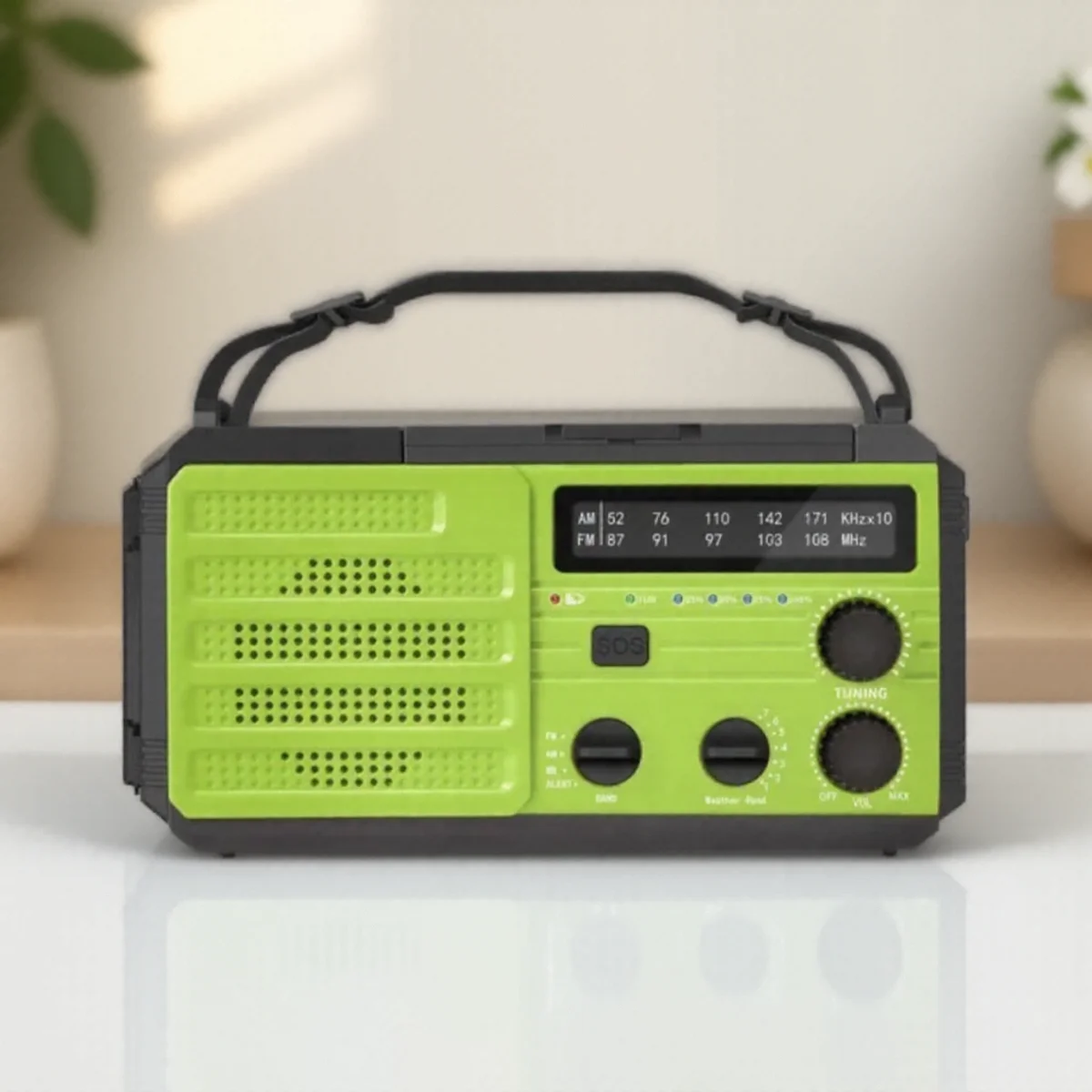 Emergency Hand Crank Rechargeable Flashlight Radio Solar LED Reading Light Multi Function Safety Protection
