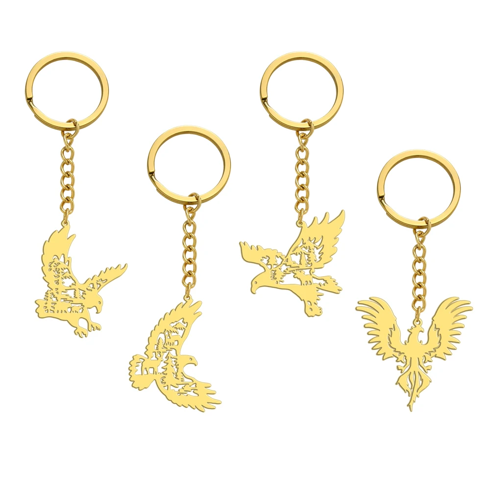 COOLTIME Edelstahl Schlüsselanhänger Tier Phoenix Adler Anhänger Tasche Auto Schlüsselanhänger Zubehör Schmuck Geschenk – Detail 3