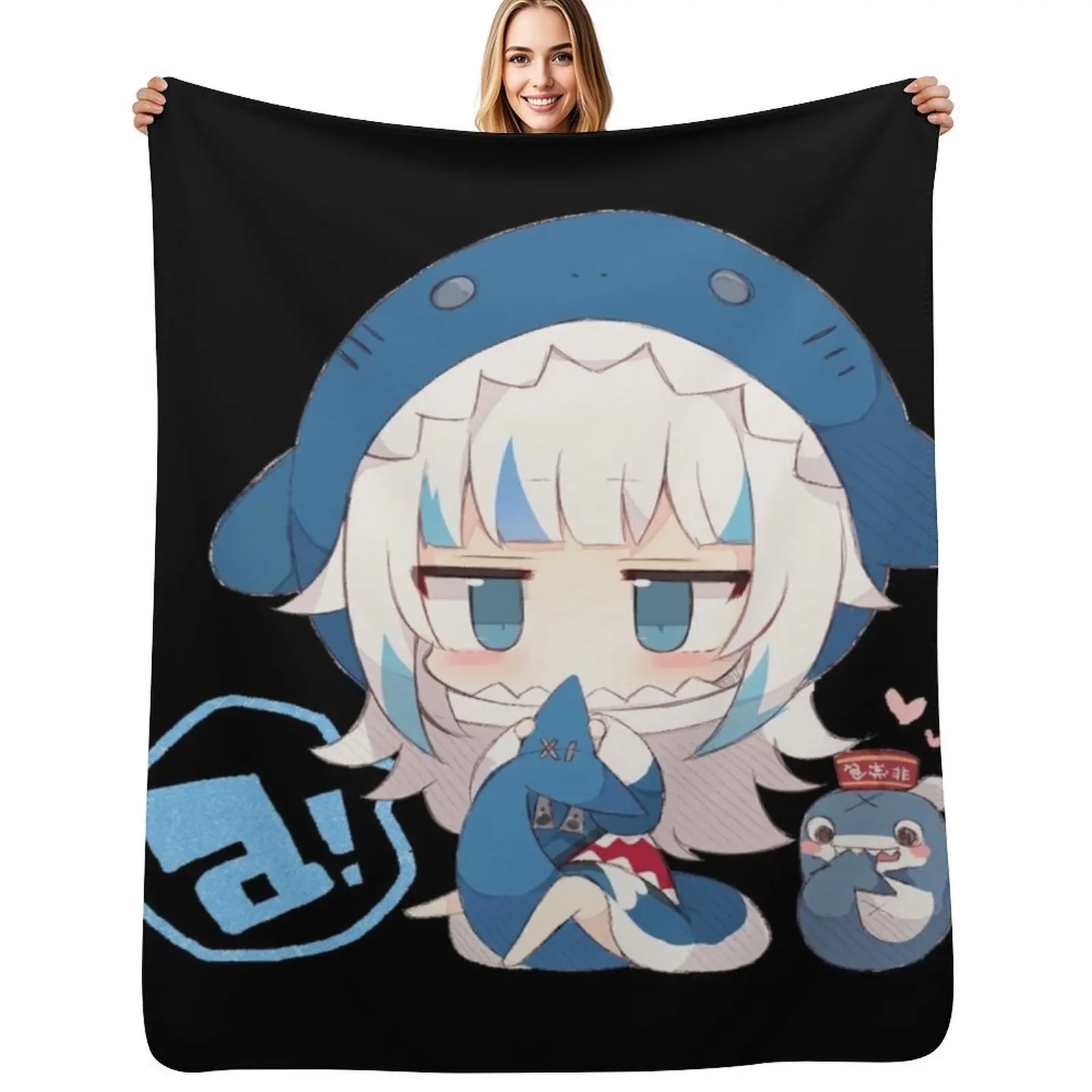 

Gawr Gura Throw Blanket Vintage funny gift decorative Fashion Sofas Blankets