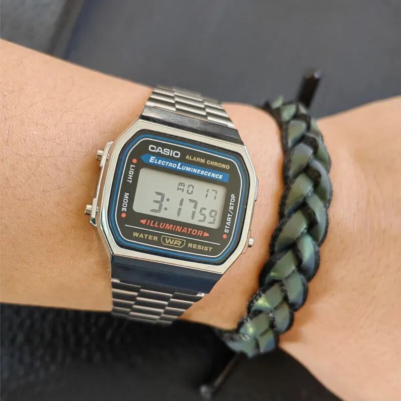 ساعة كاسيو للرجال ريترو اسكوير رياضية مقاومة للماء متعددة الوظائف ساعة كوارتز رقمية أنيقة للجنسين هدية ساعات رجالية