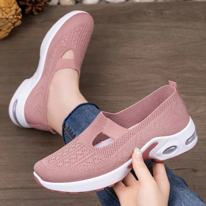 

Mesh Breathable Sneakers Summer New Round Toe Deep Mouth Soft Sole Non-Slip Sneakers