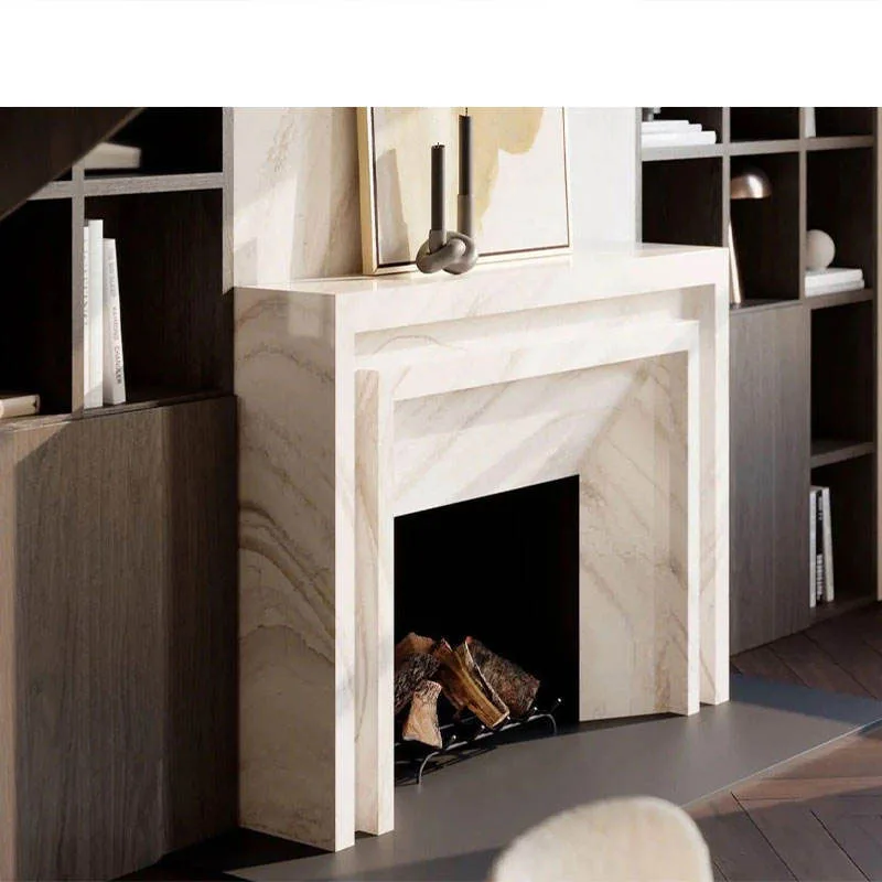 xx-Modern Natural White Marble Stone Solid Customizable Fireplace for Villa and Hotel Luxury Decoration^