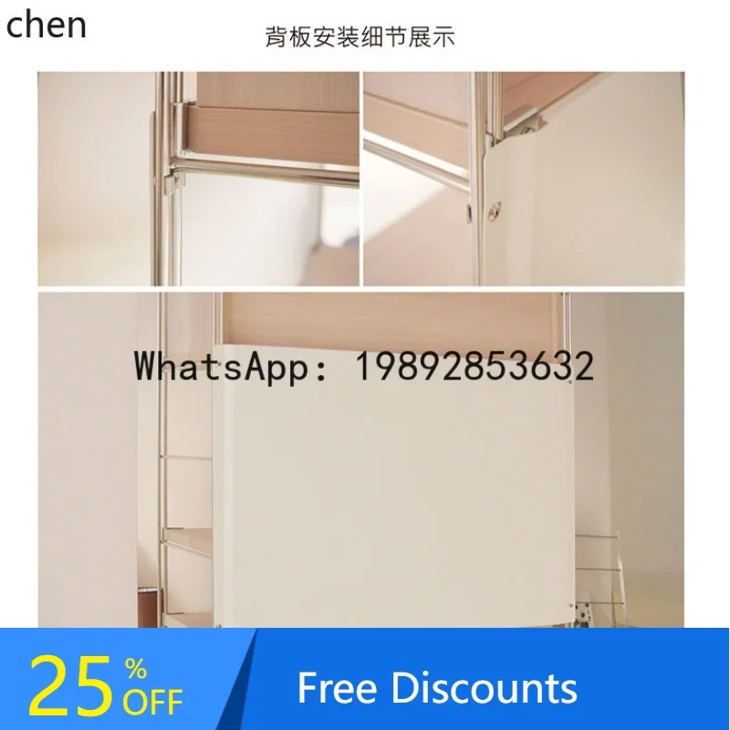 Cream Wind Meal Side Storage Wine Simple Shelf Moving Door Side Cabinet Kitchen