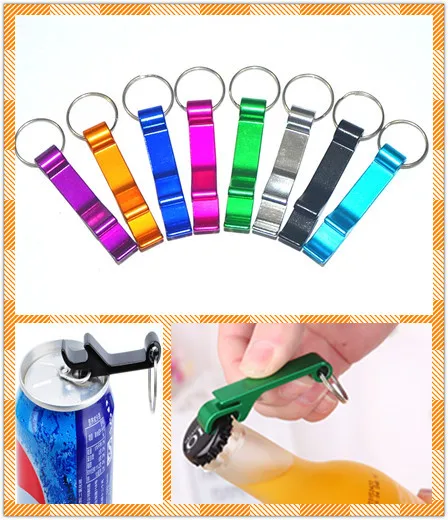 Aluminum Alloy Bottle Drink Opener Keychians Beer Wine Bottle Zip-top Can Opener Portable Restaurant Wedding Party Gift Bar Tool