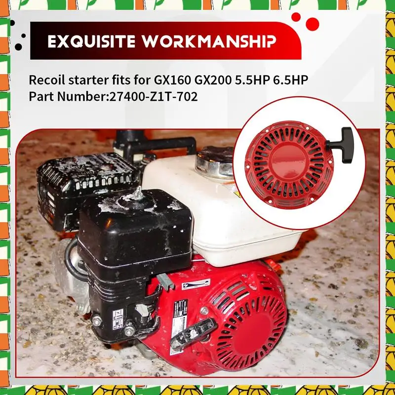 

Профессиональный инструмент в сборе с тяговым стартером для Honda GX200 GX160, двигатель 5,5 6,5 л.с., с изогнутой штоковой собачкой 28400-Z4M-306ZB