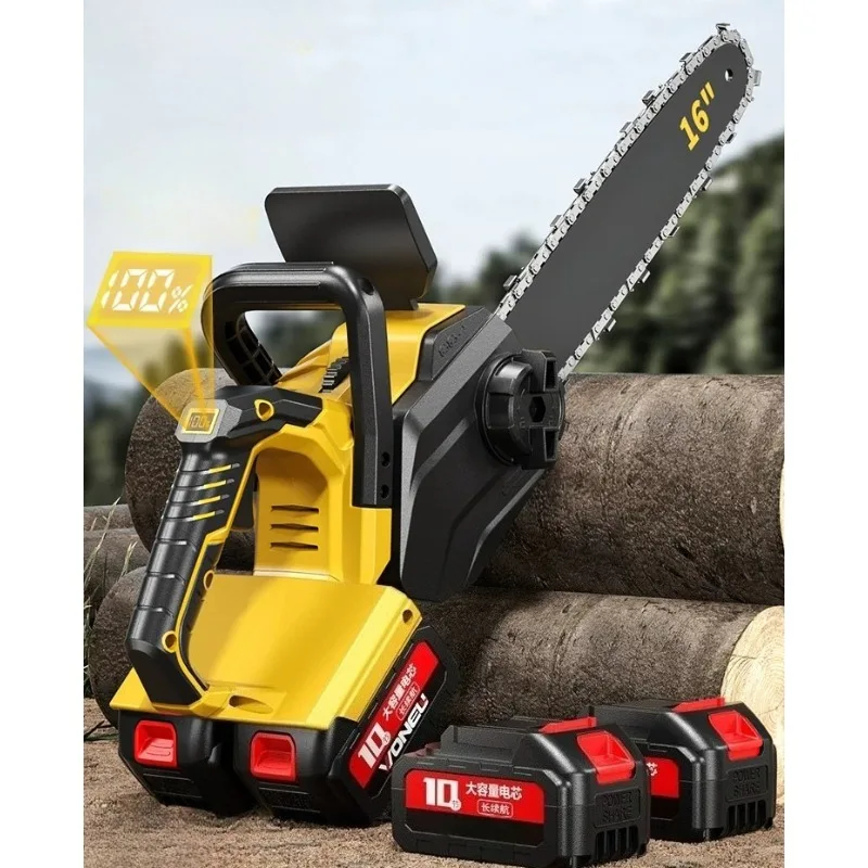 Rechargeable double lithium battery saw handheld high-power brushless electric chain drama saw tree artifact