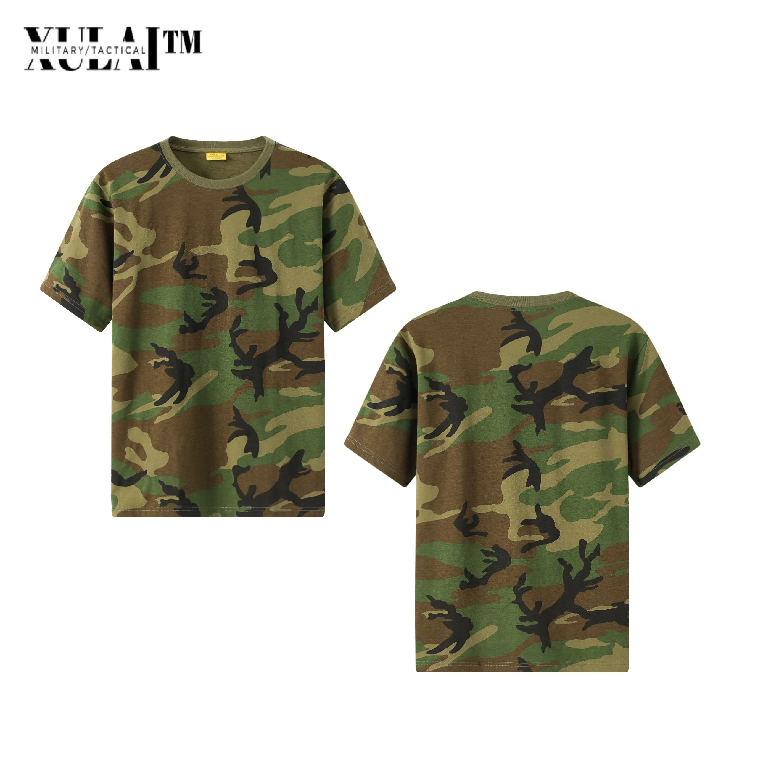 Camouflage Combat Shirt Polo Short Cotton Men's T-shirt