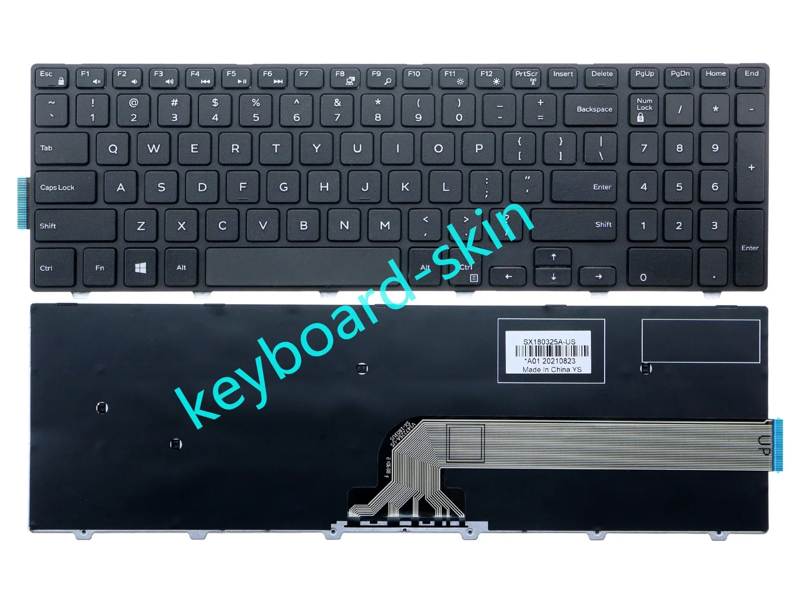 New US Keyboard No-backlit for Dell 0KPP2C 490.00H07.0L01 SG-63510-XUA SN8234 series Laptop