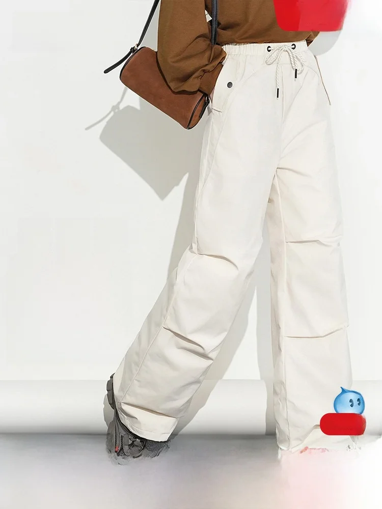 

Snow Flng High Waist Comfortable down Pants Women's Winter Outdoor Casual Trousers Du down Filling Straight Leg Long Pants