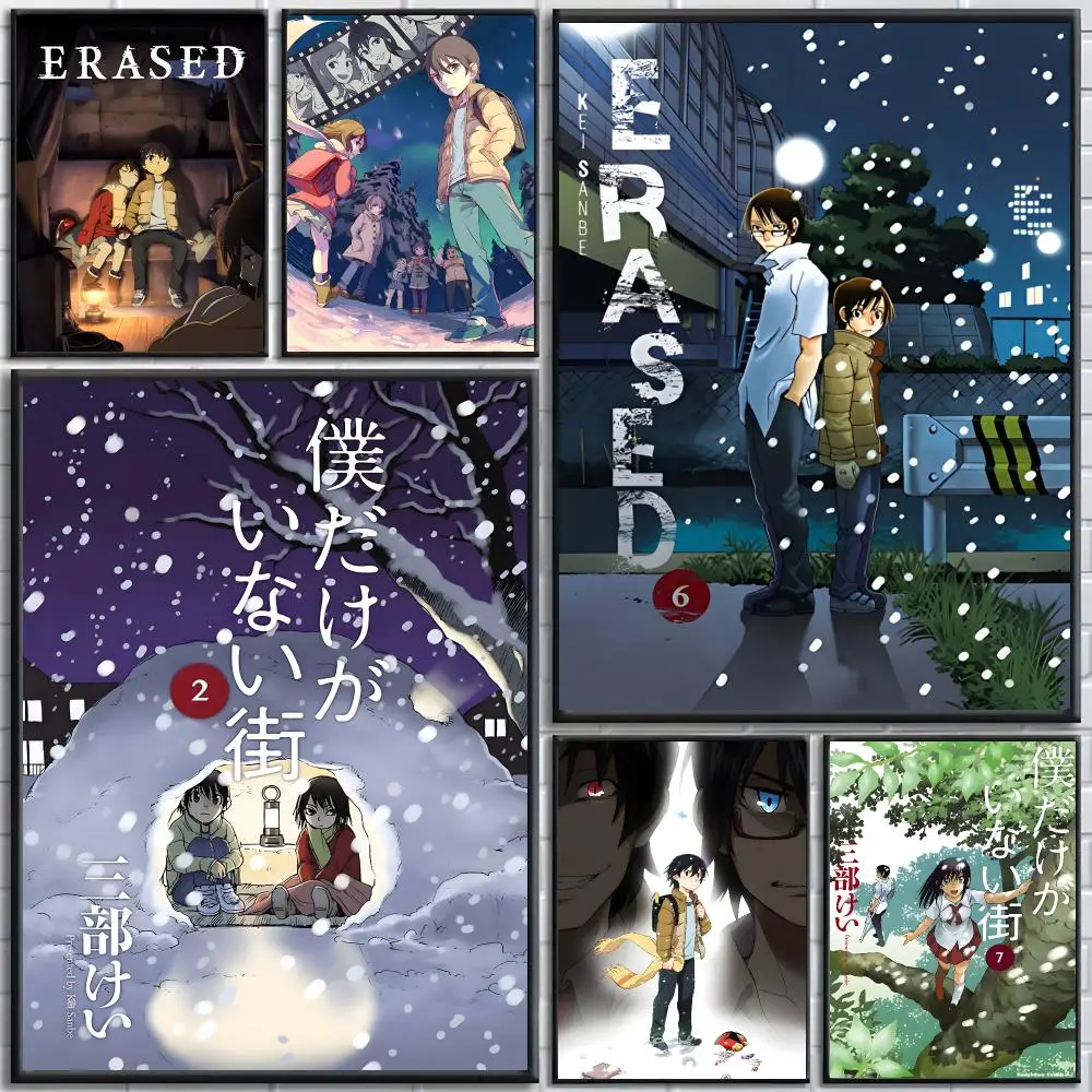 anime Erased Poster poster Self-adhesive wall stickers, suitable for room decoration, high-quality printing.